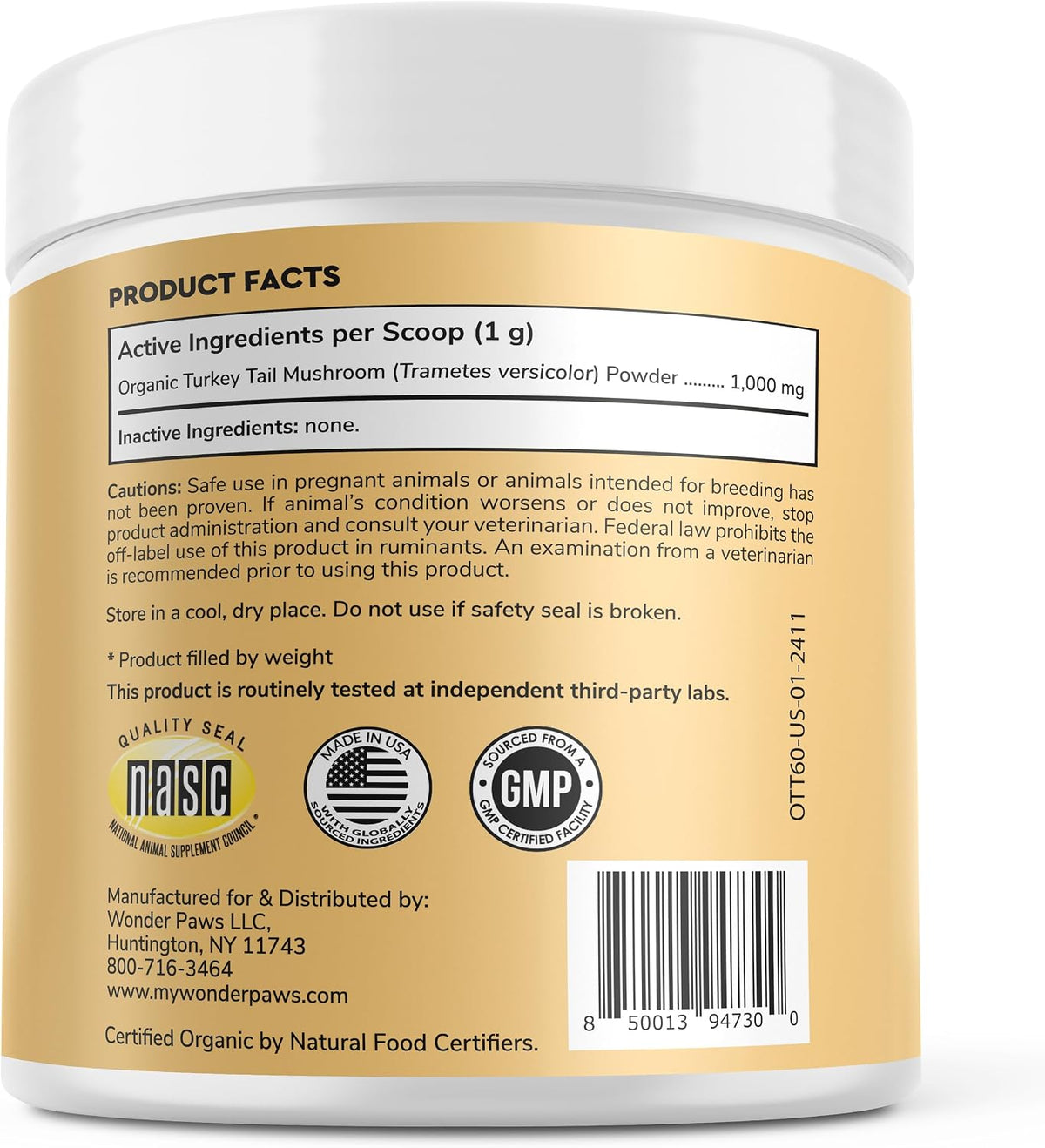 Organic Turkey Tail Mushroom for Dogs – Powerful Turkey Tail for Dogs Mushroom Powder for Immunity, Respiratory, Digestion & Cellular Health–with Beta Glucans & Polysaccharides- 2.12 oz