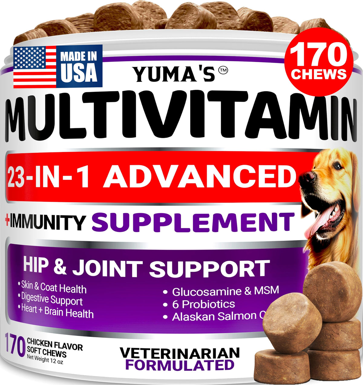 Turkey Tail Mushroom for Dogs - 170 Count - Mushroom Chews for Dogs | Dog Supplement for Lipoma Lumps & Bumps - Immune Health, Digestive, Skin, Energy & Joint Support - Guard Buddy Multivitamin