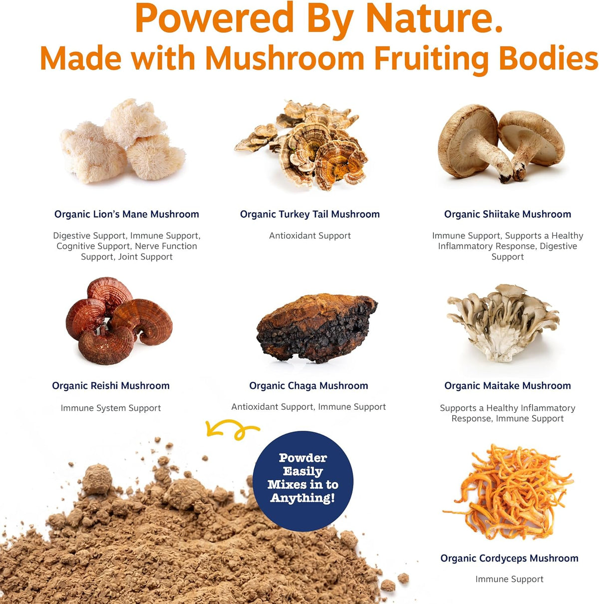 Zesty Paws Organic Mushroom Powder for Dogs - Turkey Tail Mushroom for Dogs -Cognitive, Digestive, Immune & Joint Support Turkey Tail Powder Dog Supplement - 60 g